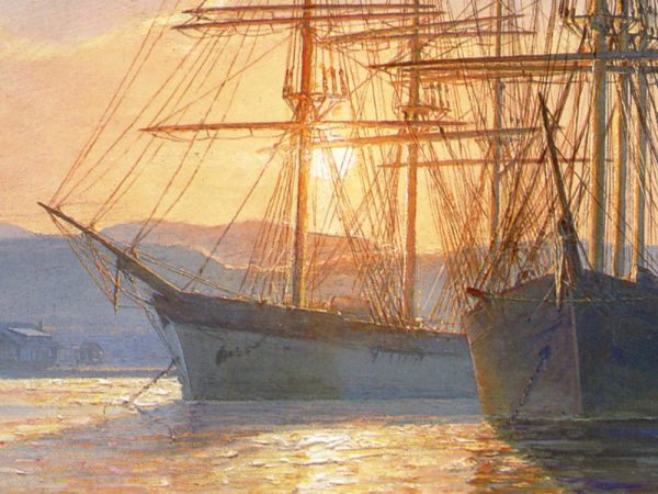 John Stobart - Newport Beach: The Pavilion at Sunrise c. 1910
