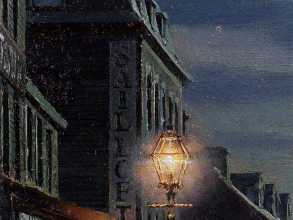 John Stobart - Philadelphia: Delaware Avenue Near Spruce Street in 1840