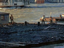 John Stobart - Pittsburgh: The Monongahela Waterfront in 1900