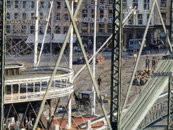 John Stobart - Pittsburgh: The Monongahela Wharf Seen from Smithfield Street Bridge, 1883