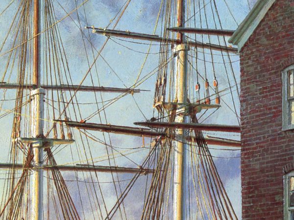 John Stobart - Portsmouth: Merchant's Row Overlooking New Hampshire's Piscataqua River in 1828