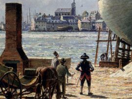 John Stobart - Portsmouth: Preparing To Launch John Paul Jones' Sloop of 