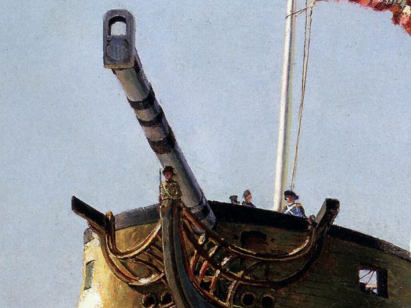 John Stobart - Portsmouth: Preparing To Launch John Paul Jones' Sloop of "War Ranger", May 1777