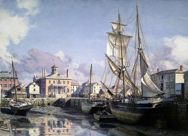 John Stobart - Salem: Derby Wharf and the Custom House c. 1825