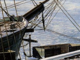 John Stobart - San Diego: A View of Point Loma from Santa Fe Wharf