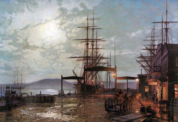 John Stobart - San Francisco: Vallejo Street Wharf in 1863