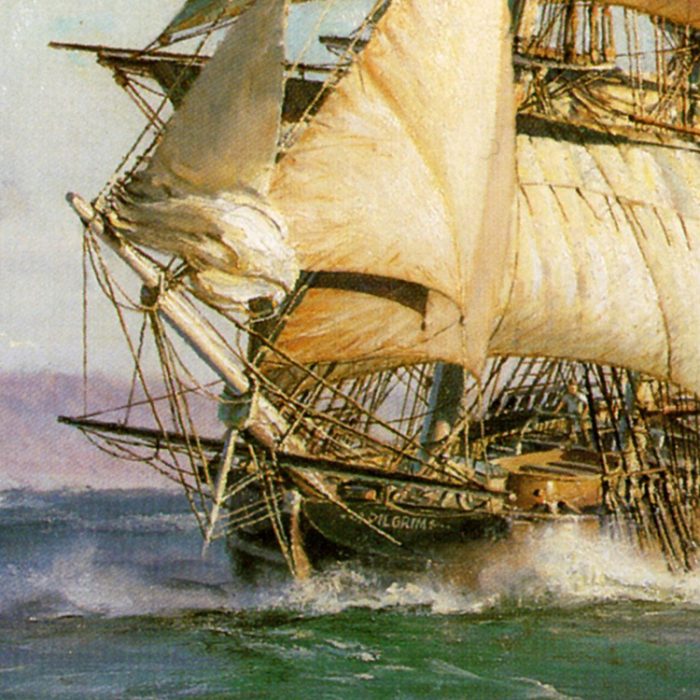 John Stobart - Santa Barbara: The Brig “Pilgrim” Leaving for Monterey