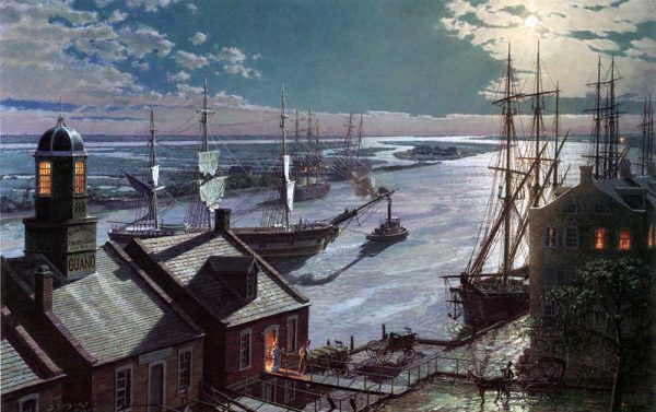 John Stobart - Savannah: A Moonlight Departure, Viewed from Factor's Walk