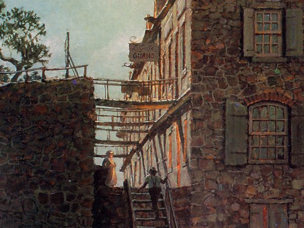 John Stobart - Savannah: River Street by Moonlight in 1842