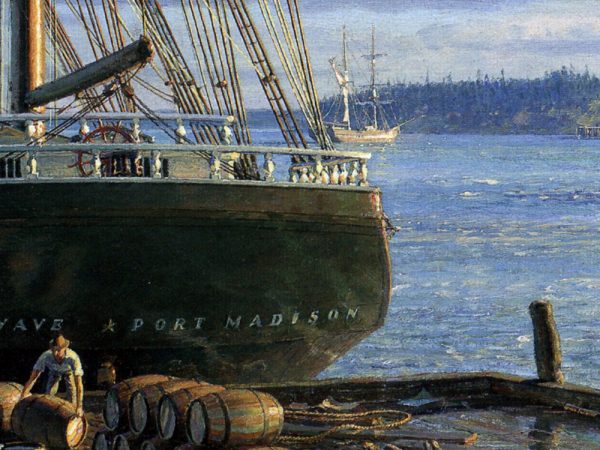 John Stobart - Seattle: A View Looking North from Yesler's Wharf c. 1880