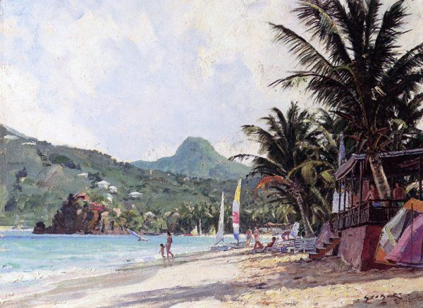 John Stobart - St. Barthelemy: Baie St. Jean, 1992