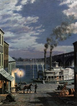 John Stobart - St. Louis: Laclede's Landing c. 1885