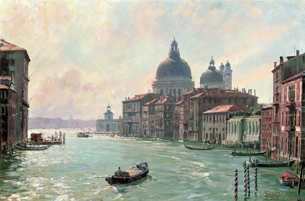 John Stobart - Venice: The Salute from the Accademia Bridge