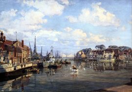 John Stobart - Weymouth Harbour: The Inner Harbour of One of England's Channel Ports in 1954