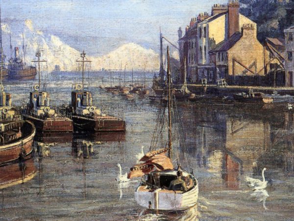 John Stobart - Weymouth Harbour: The Inner Harbour of One of England's Channel Ports in 1954