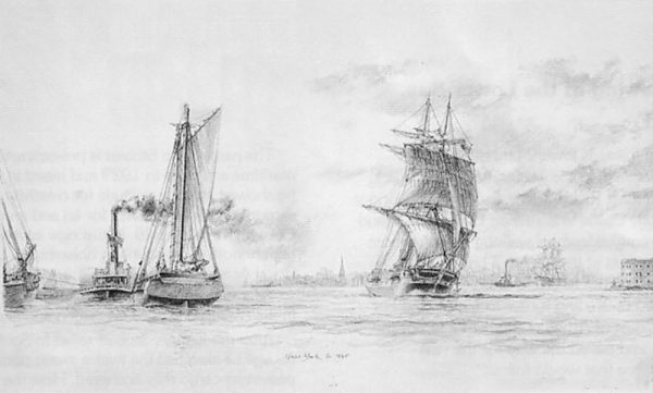 John Stobart - New York: Lower Bay, c.1865
