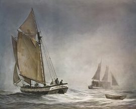 William Gilkerson Limited Edition Print - Scow Schooners on San Francisco Bay