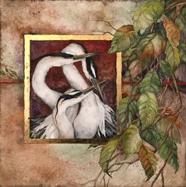 Beki Killorin Original Watercolor - Heron Circle