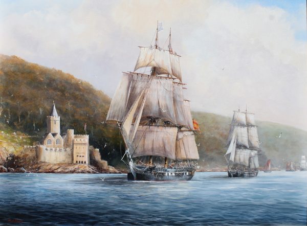 Paul Deacon Original Oil Painting - St. Philip Leaving Dartmouth