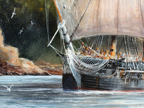 Paul Deacon Original Oil Painting - St. Philip Leaving Dartmouth