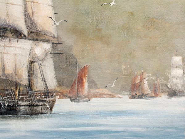 Paul Deacon Original Oil Painting - St. Philip Leaving Dartmouth