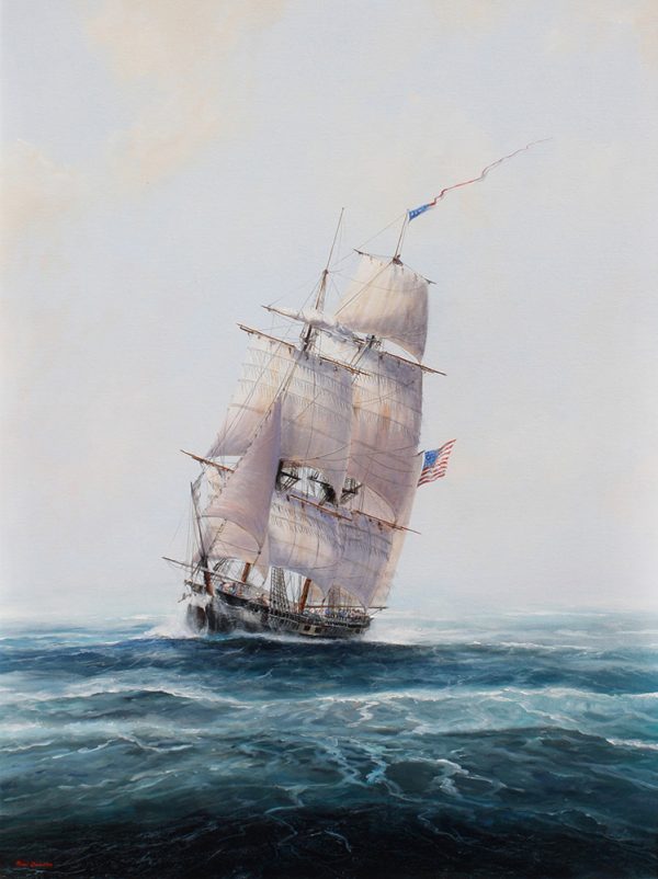 Paul Deacon Original Oil Painting - US Brig 'Argus'