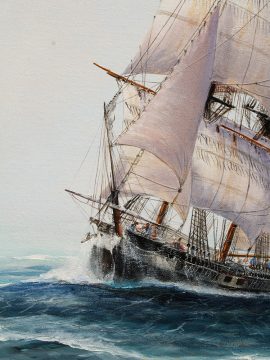 Paul Deacon Original Oil Painting - US Brig 'Argus'