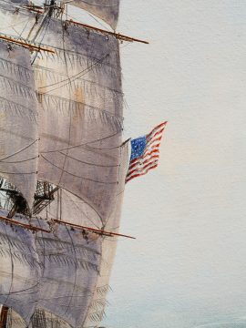 Paul Deacon Original Oil Painting - US Brig 'Argus'