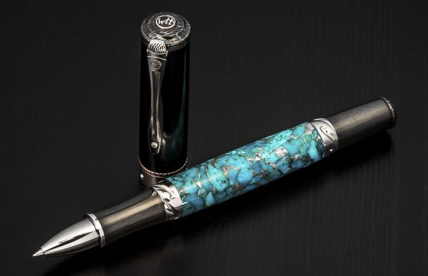 William Henry Cabernet Kingman Rollerball Pen - Turquoise