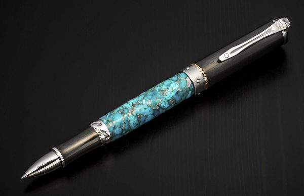 William Henry Cabernet Kingman Rollerball Pen - Turquoise