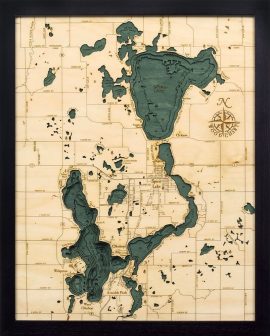 Bathymetric Map Lake Okoboji and Spirit Lake, Iowa