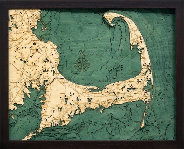 Bathymetric Map Cape Cod, Massachusetts