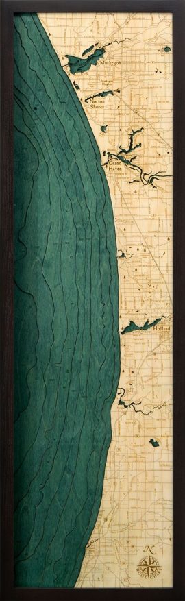 Bathymetric Map Muskegon to South Haven, Michigan