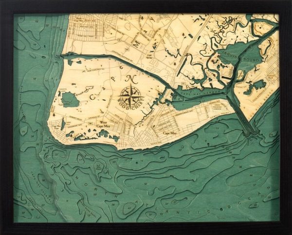 Bathymetric Map Cape May, New Jersey