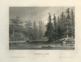 Antique Engraving - Darhydt's Lake, Near Saratoga, New York (1856)