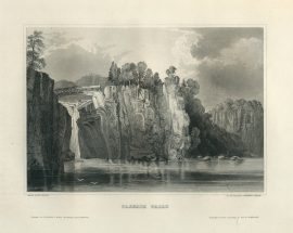 Antique Engraving - Passaie Falls, New Jersey (1852)