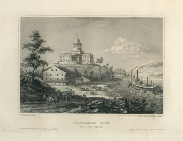 Antique Engraving - Jefferson City, Missouri (1852)