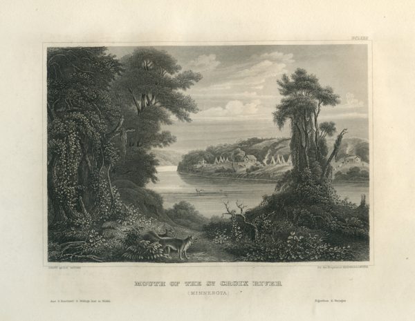 Antique Engraving - Mouth of the St. Croix River, Minnesota (1852)