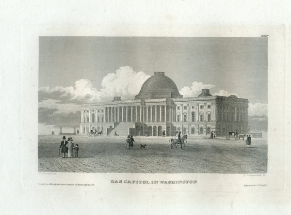 Antique Engraving - The Capitol in Washington (1833)
