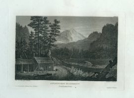 Antique Engraving - Ansiedler's Blockhouse (1833)