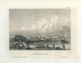 Antique Engraving - Galveston in Texas (1856)