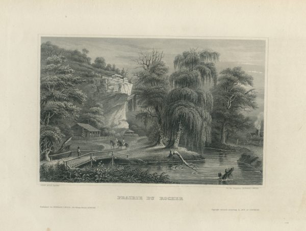 Antique Engraving - Prairie du Rocher (1854)