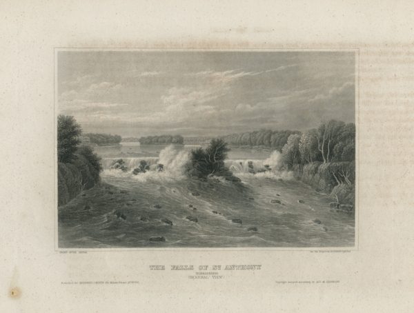 Antique Engraving - The Falls of St. Anthony, Mississippi