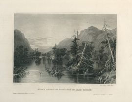 Antique Engraving - Highlands on Lake George, New York (1856)