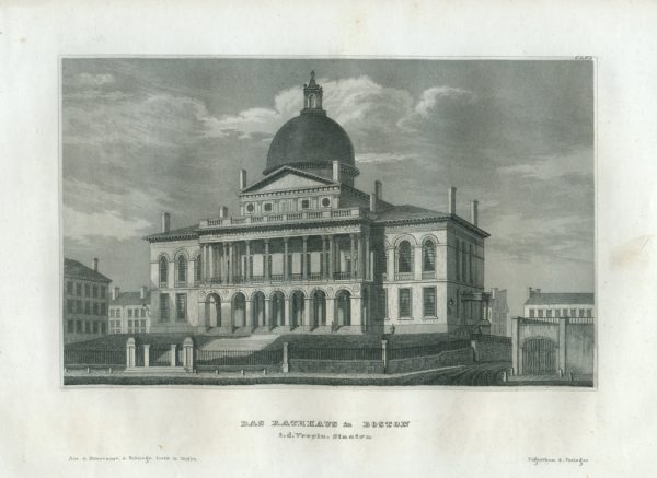 Historic Engraving - Das Rathhaus in Boston