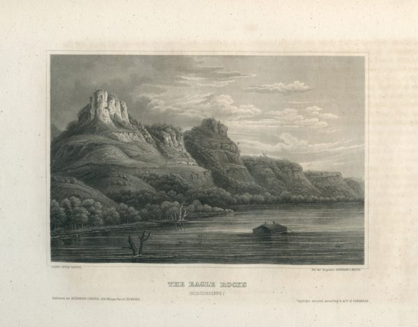 Antique Engraving - The Eagle Rocks, Mississippi (1854)