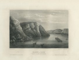 Antique Engraving - Maiden Rock, Valley of the Mississippi (1856)