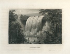 Antique Engraving - Brown's Fall, Mississippi (1856)
