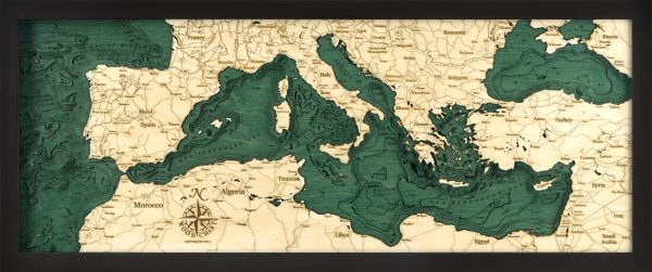 Bathymetric Map Mediterranean Sea