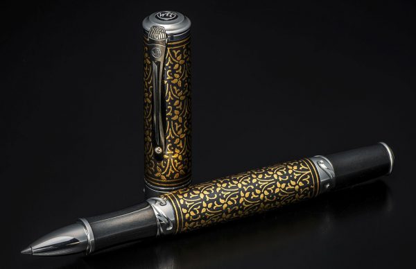 William Henry Cabernet 'Ivy' Rollerball Pen - Koftgari